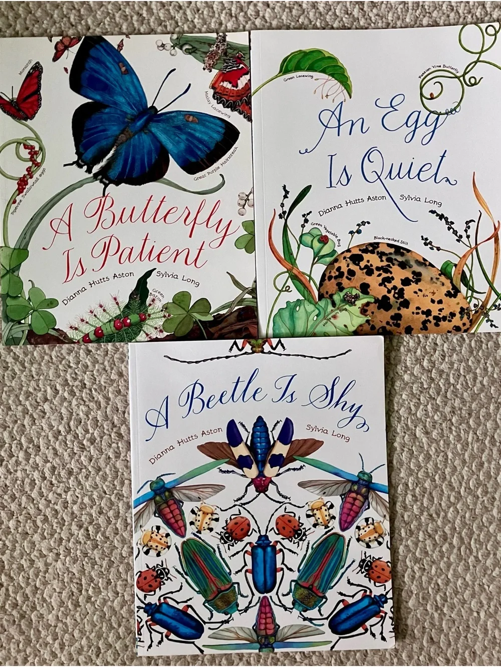 Chronicle Books set of 3: A Butterfly, An Egg & A Beetle